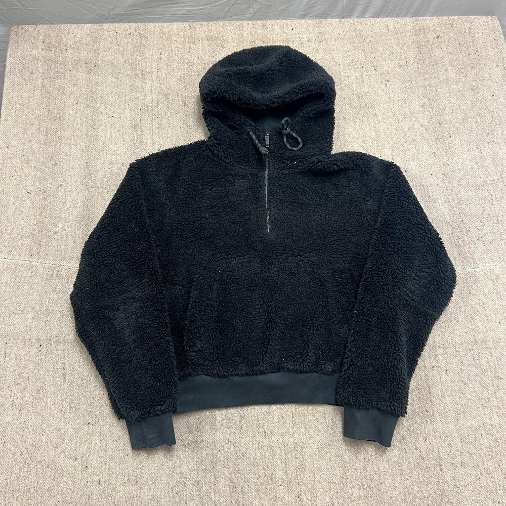 Lululemon Oh So Sherpa Half Zip Hoodie Women's‎ Large Black Fuzzy